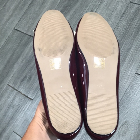 ASOS Burgundy Patent Vegan Leather Bow Detail Ballet Flats size 9 - Picture 11 of 11
